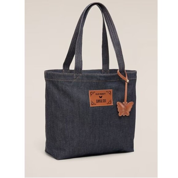 NWT Anna Sui x Old Navy Logo Tote Bag, Rinsen (Denim) - Picture 3 of 5